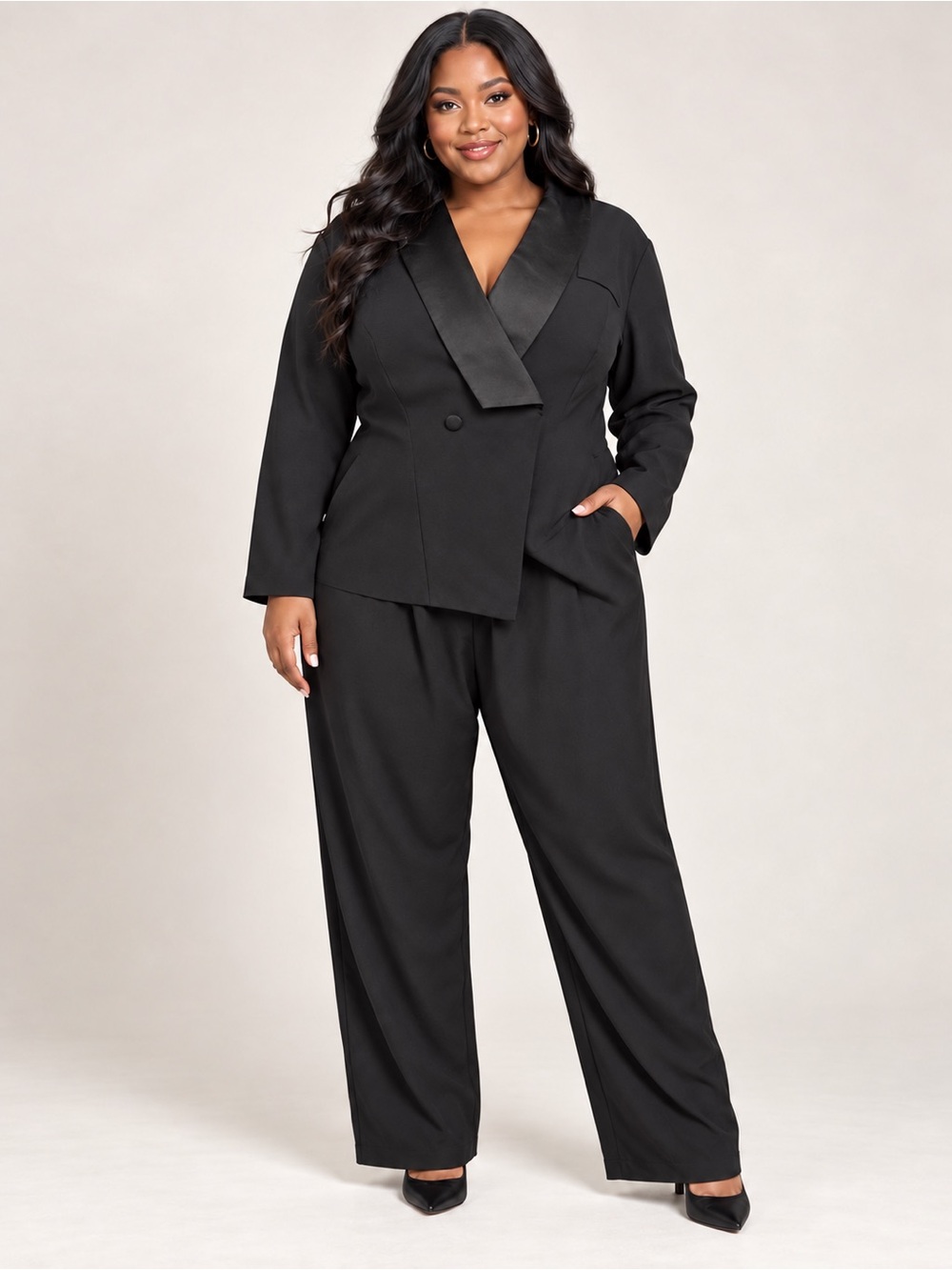 Latise Black Tuxedo Jumpsuit Open-Back – MWT